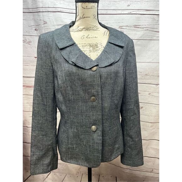John‎ Meyer collection size 14 black/with white lines stunning jacket (#1923) - Picture 1 of 5